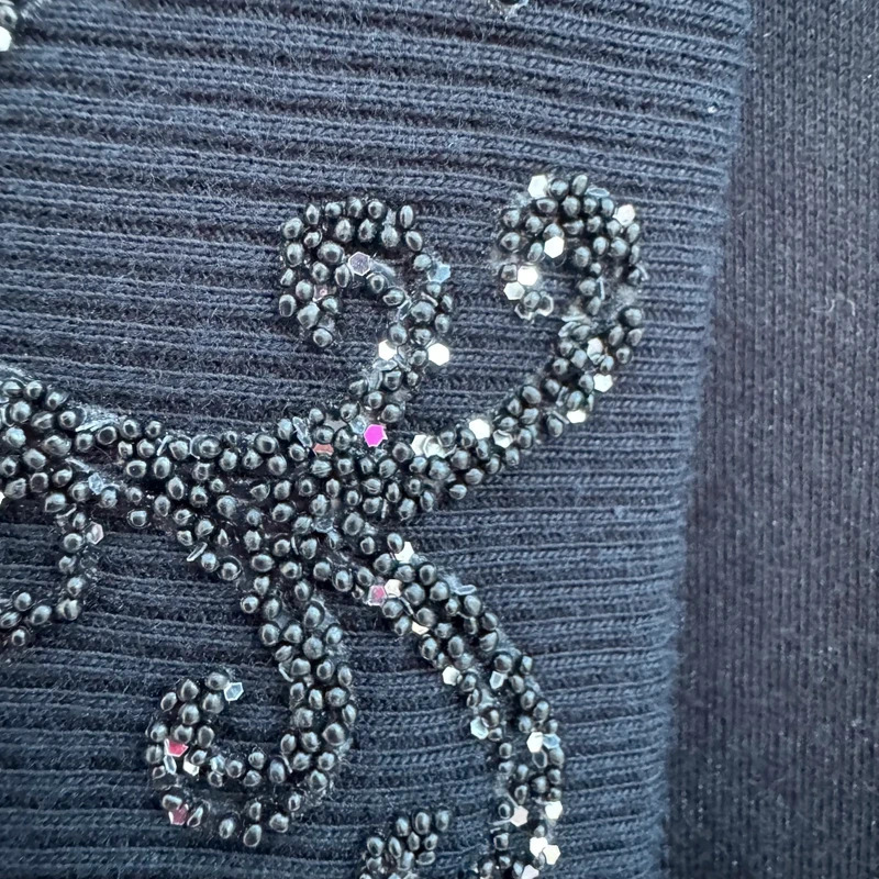 Style Dark Navy Cotton Beaded Sequin Bolero Shrug Cardigan UK 16-18 - Image 7