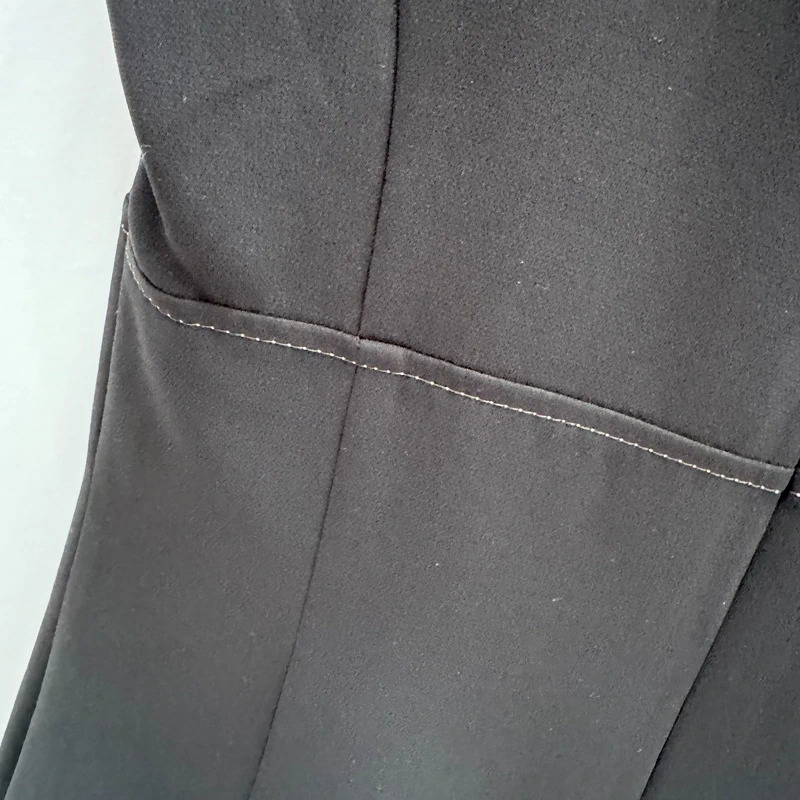 Marks & Spencer Black Pencil Dress UK 12 Contrast Stitch Sleeveless Lined - Image 6