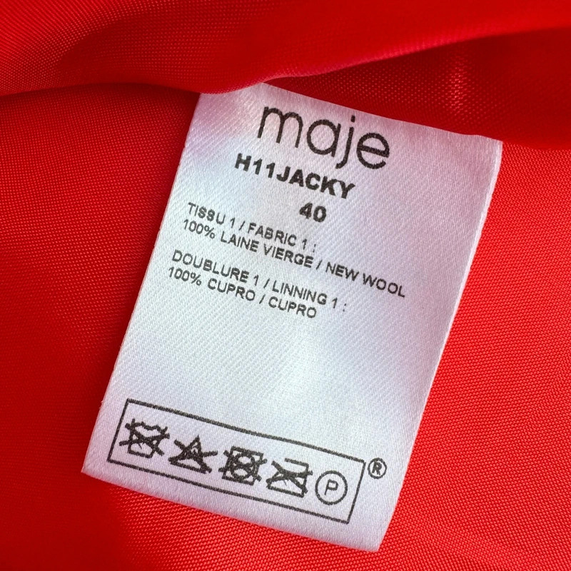 Maje Jacky Red Wool Mini Skirt EU 40 UK 12 Lined Luxury Designer - Image 6