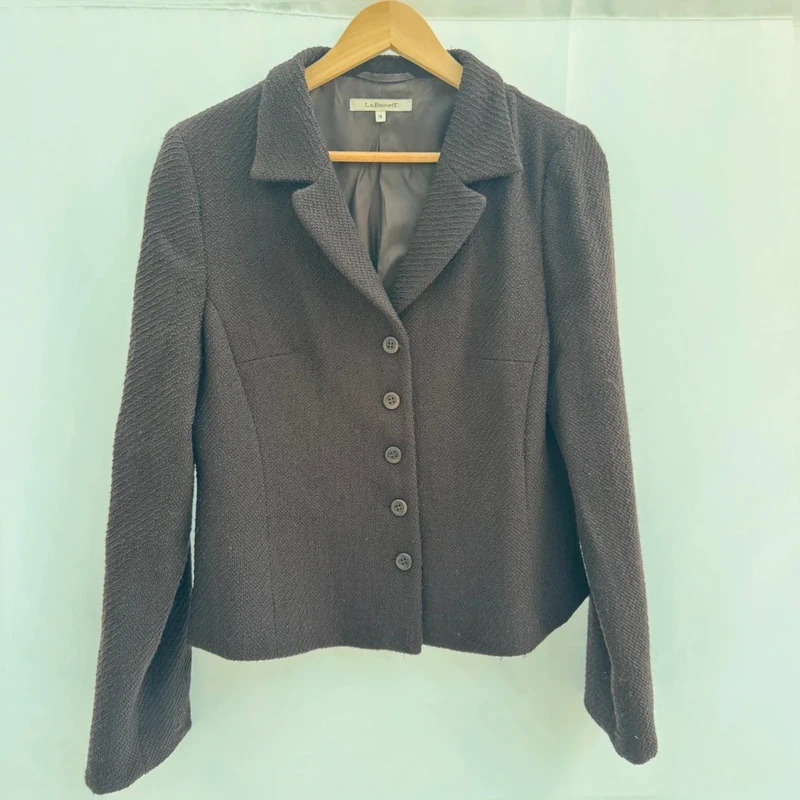 L.K. Bennett Brown 98% Wool Virgin Skirt Suit Jacket UK 14 Skirt UK 12 - Image 4