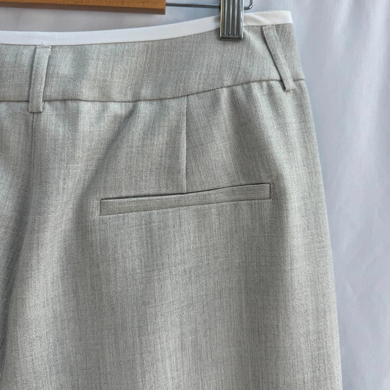 Mint Velvet Grey Pleated Wide Trousers UK 14R Cropped Smart Culottes RRP £136 - Image 7