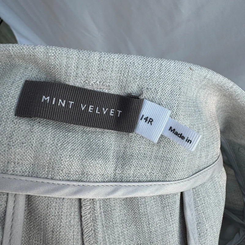 Mint Velvet Grey Pleated Wide Trousers UK 14R Cropped Smart Culottes RRP £136 - Image 8