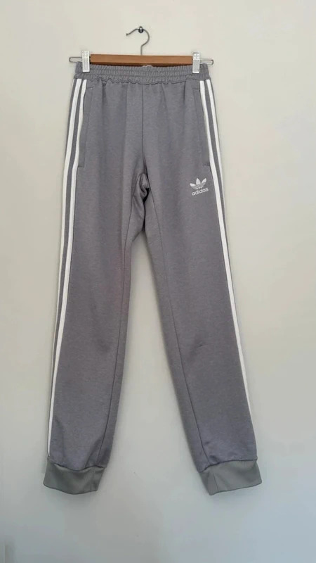 Adidas Originals Grey Trefoil Joggers Stripe 3 Track Pants Adult XS Unisex
