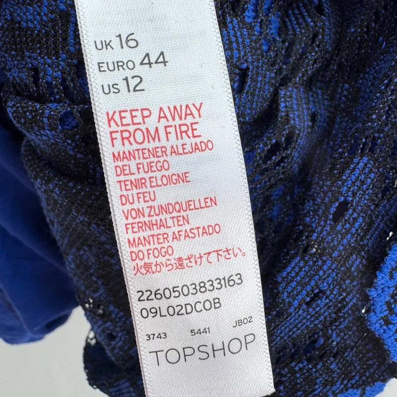 Topshop Cobalt Blue Lace Top Sleeveless Scoop Neck Fully Lined Smart Casual Size 16 - Image 7