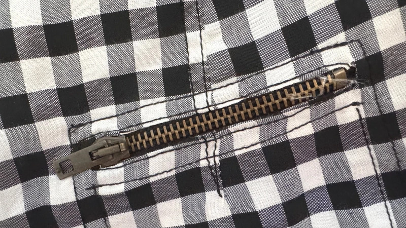 Maje Paris Gingham Shorts T40 Black White Check Zip Detail Designer France - Image 8