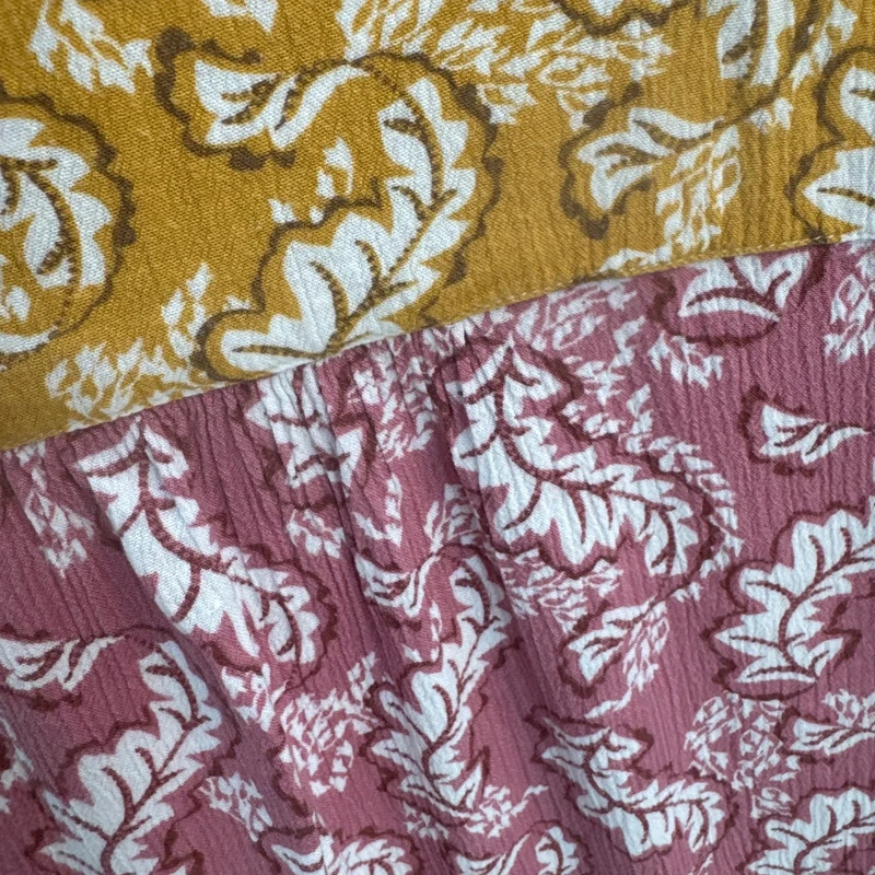 White Stuff Rosewood Leaf Print Top UK 14 Mid Pink Colour Block Long Sleeve Blouse - Image 4