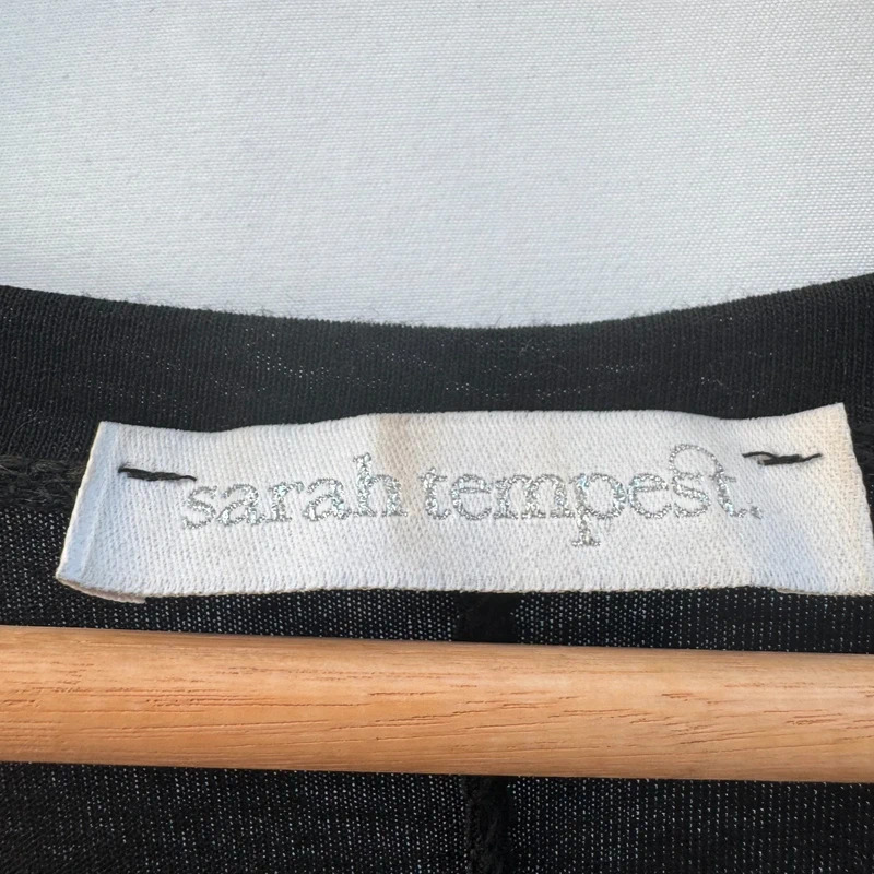 Sarah Tempest Black Twist Knot Midi Dress Long Sleeve 95% Viscose Made In Italy - Image 2