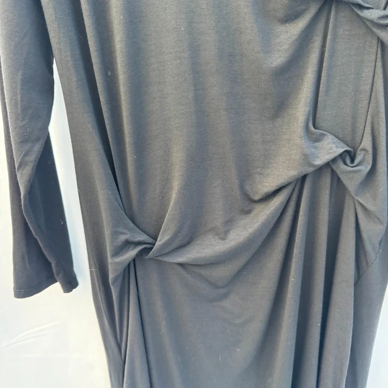 Sarah Tempest Black Twist Knot Midi Dress Long Sleeve 95% Viscose Made In Italy - Image 5