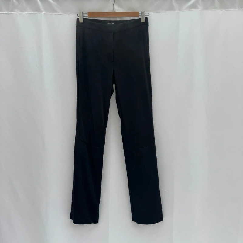 DKNY Black Stretch Flared Trousers US 4 UK 8 Long Leg Y2K Minimalist