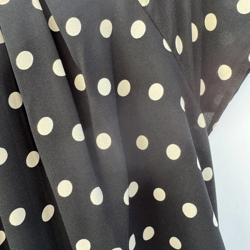 Vero Moda Black Polka Dot Tunic Dress UK8-10 Pit-Pit 36" Length 35" Tie Waist - Image 3