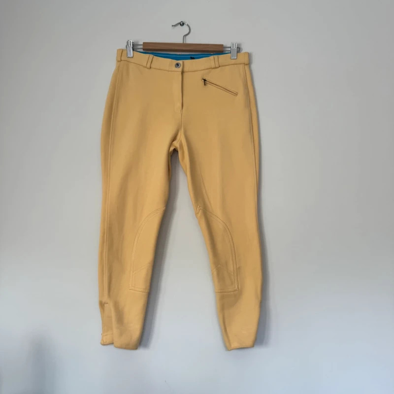 SaddleHuggers Canary Knee Patch Jodhpurs 32in Shires Beige Riding Breeches