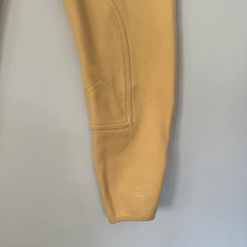 SaddleHuggers Canary Knee Patch Jodhpurs 32in Shires Beige Riding Breeches - Image 2