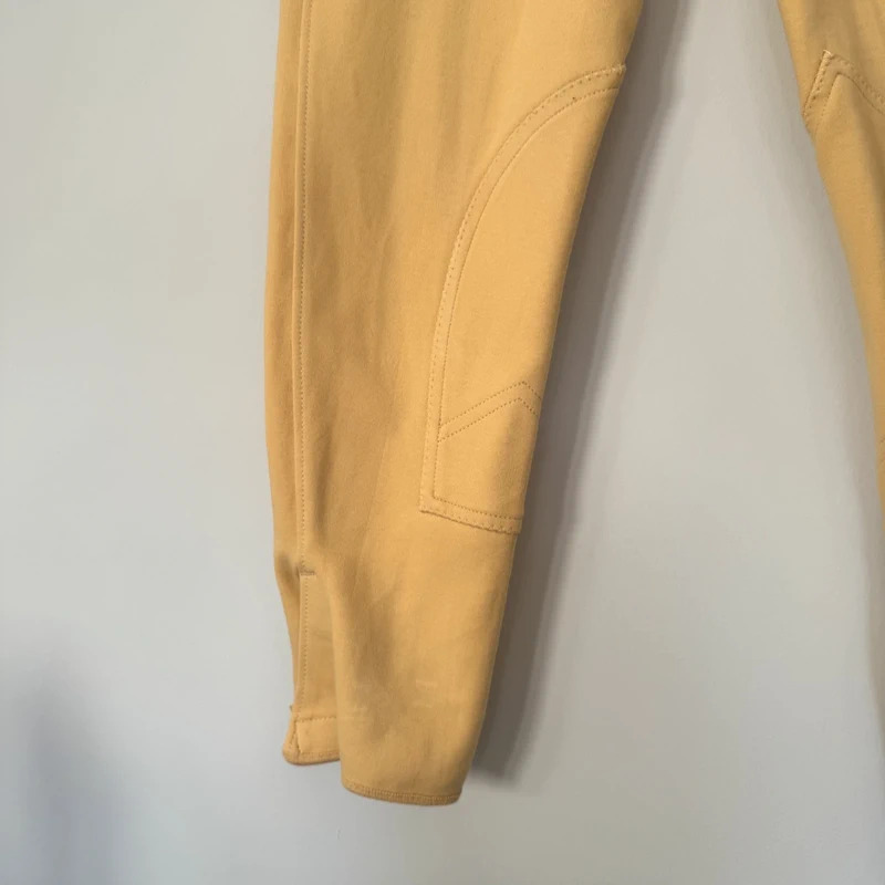 SaddleHuggers Canary Knee Patch Jodhpurs 32in Shires Beige Riding Breeches - Image 3