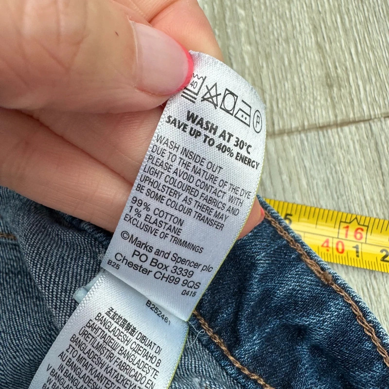 M&S Indigo Collection Mid Blue Skinny Jeans Size 12 Medium W31 L29 - Image 6
