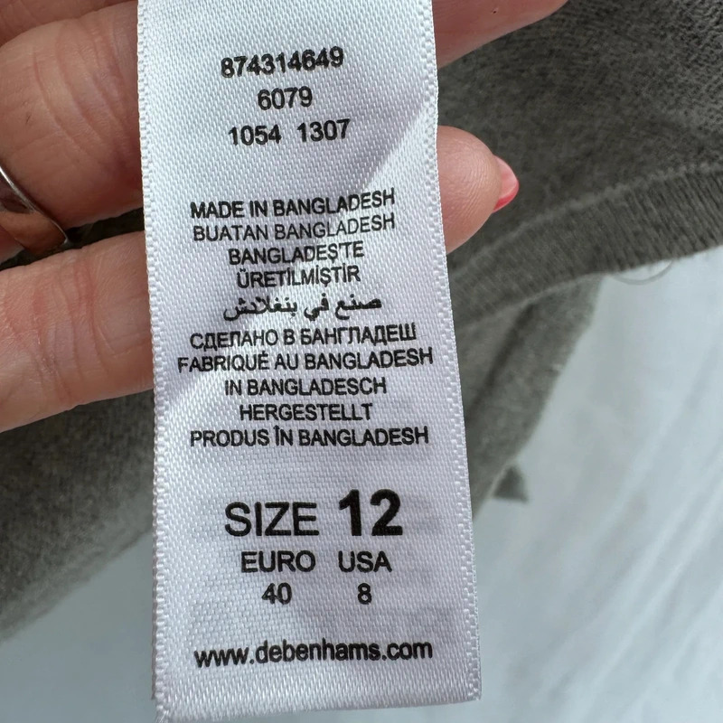 Mantaray Grey Longline Cardigan Cable Knit Trim Roll-Tab Sleeves Open UK 12 - Image 7