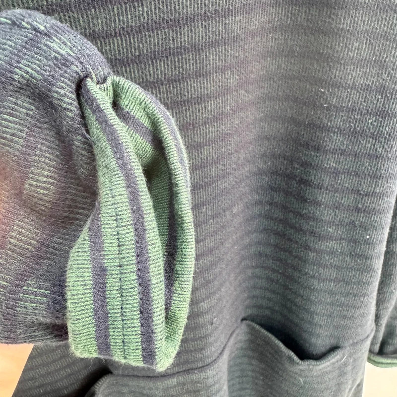 Seasalt Cornwall Gentle Wave Tunic UK 10 Navy Green Stripe Long Sleeve Pockets - Image 4