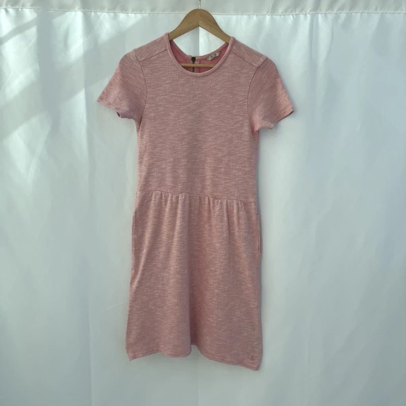 Jack Wills Pink Marl Cotton Knit Skater Dress UK8 Short Sleeve Casual Preppy