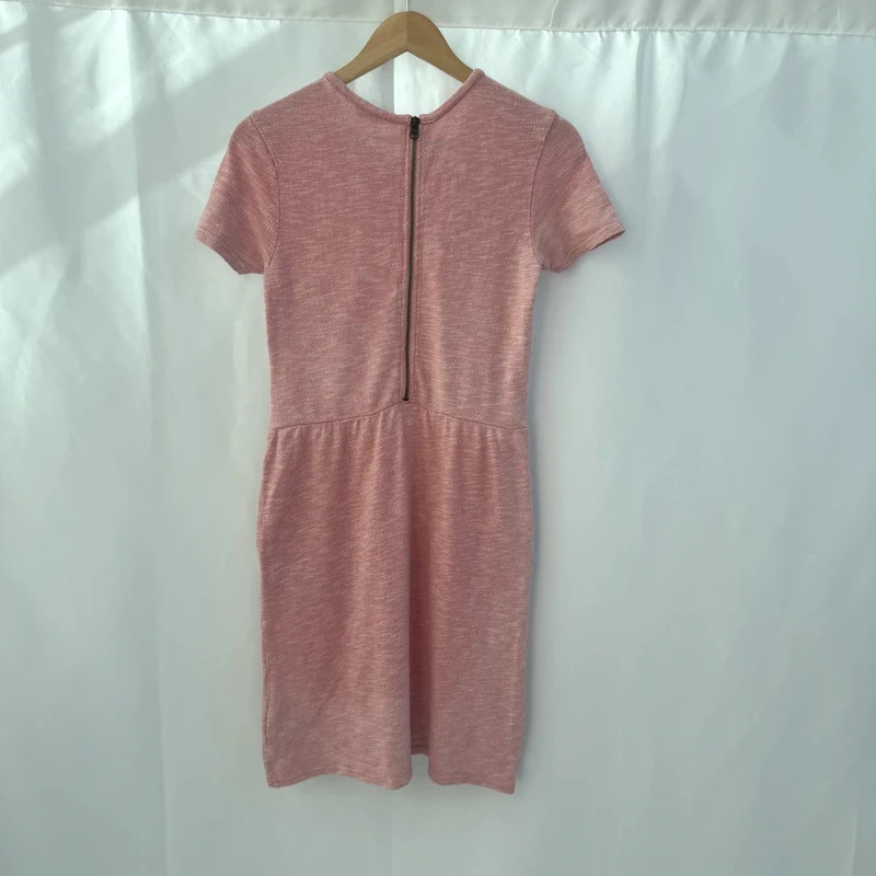 Jack Wills Pink Marl Cotton Knit Skater Dress UK8 Short Sleeve Casual Preppy - Image 6
