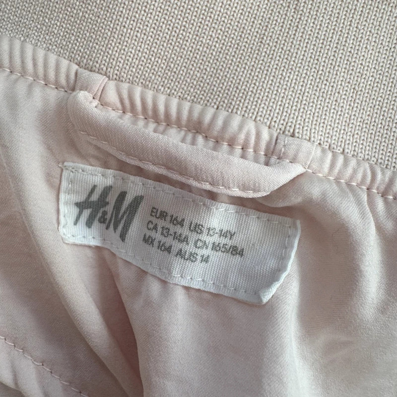 H&M Pale Pink Bomber Jacket Age 13–14 Years UK 10-12 Fun Embroidered Patches - Image 10