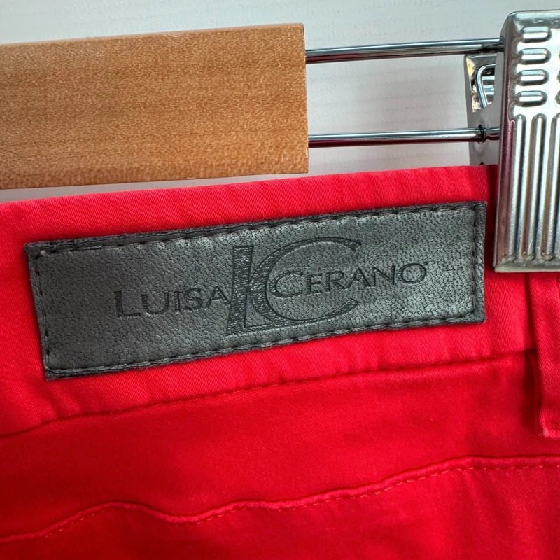 Luisa Cerano Red Slim Fit Trousers Stretch Cotton Jeans UK 10 DE 36 - Image 4