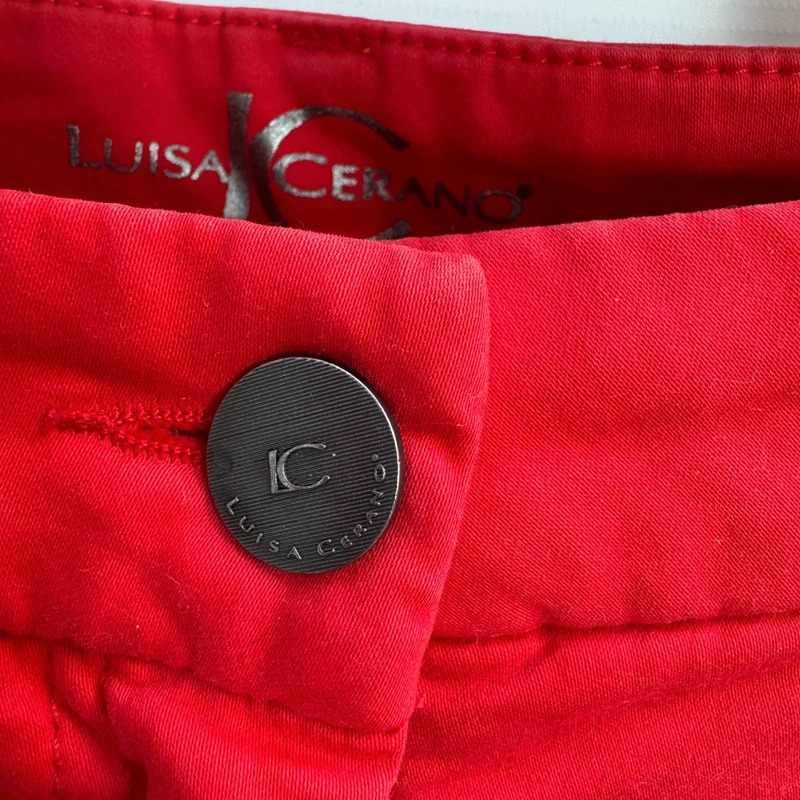 Luisa Cerano Red Slim Fit Trousers Stretch Cotton Jeans UK 10 DE 36 - Image 6