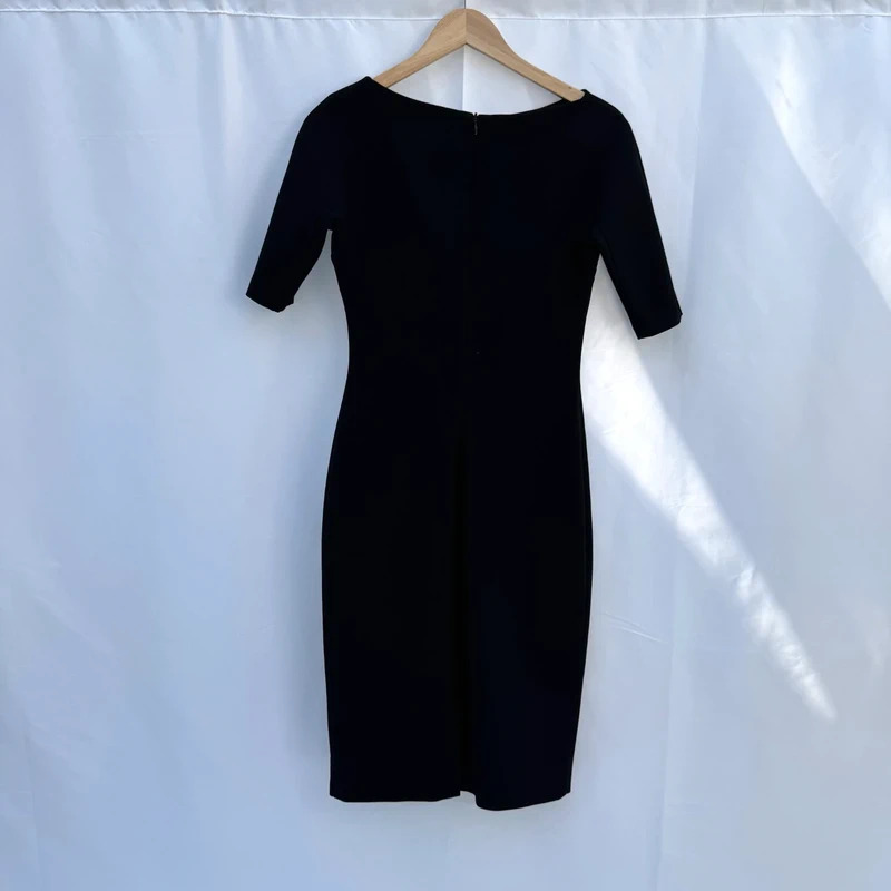 Zara Woman Black Boat Neck Bodycon Midi Dress Size S / UK 8–10 - Image 2