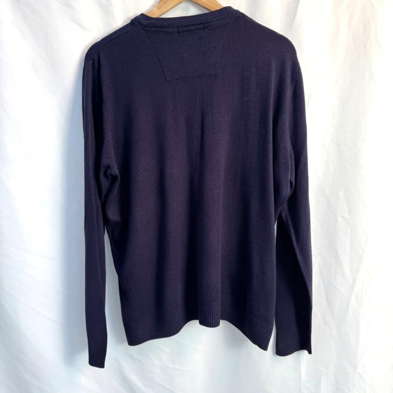 Tu Men's Large Purple V-Neck Mock Layer Jumper Knitwear Smart Casual Sweater - Image 6