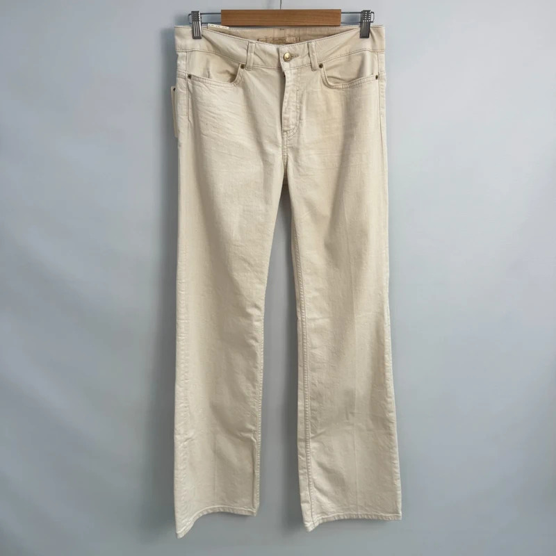 Zara Woman Premium Denim High Rise Wide Leg Jeans Cream EUR 36 UK 8 BNWT