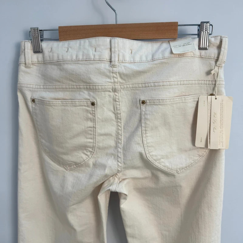Zara Woman Premium Denim High Rise Wide Leg Jeans Cream EUR 36 UK 8 BNWT - Image 3
