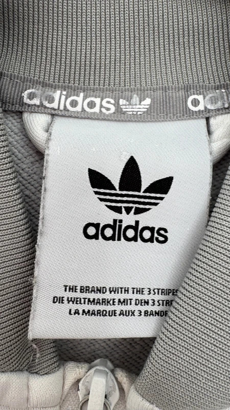 Adidas Originals SST Track Top White Grey 3 Stripe Zip Adult Size S - Image 2