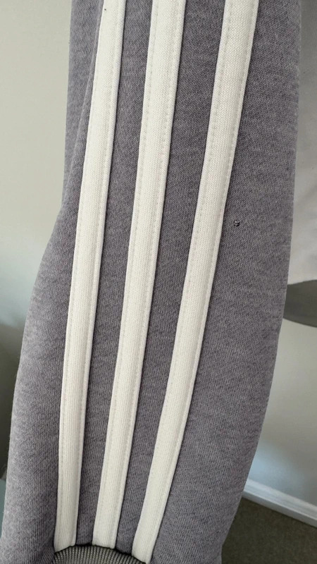 Adidas Originals SST Track Top White Grey 3 Stripe Zip Adult Size S - Image 5
