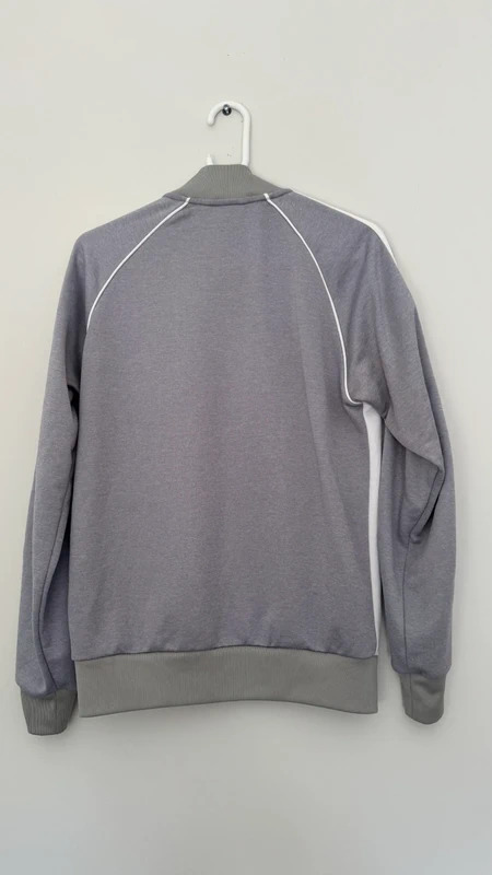 Adidas Originals SST Track Top White Grey 3 Stripe Zip Adult Size S - Image 6