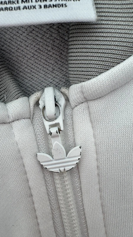 Adidas Originals SST Track Top White Grey 3 Stripe Zip Adult Size S - Image 10