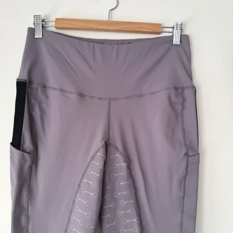 BNWT Equetech Signature Luxe Lavender Riding Tights Full Grip Size L Pockets - Image 4