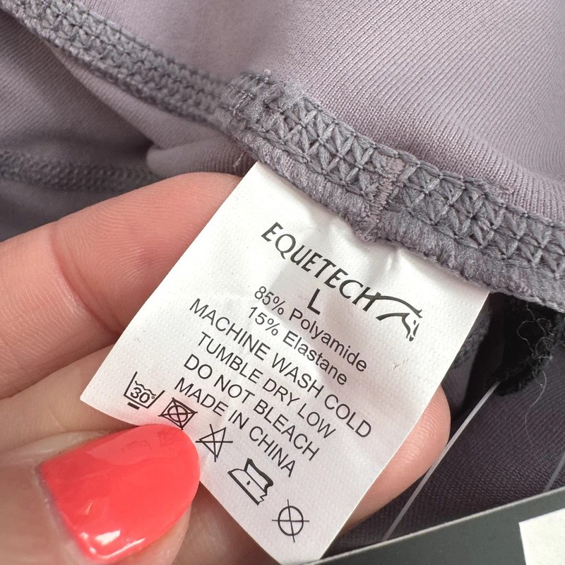 BNWT Equetech Signature Luxe Lavender Riding Tights Full Grip Size L Pockets - Image 11