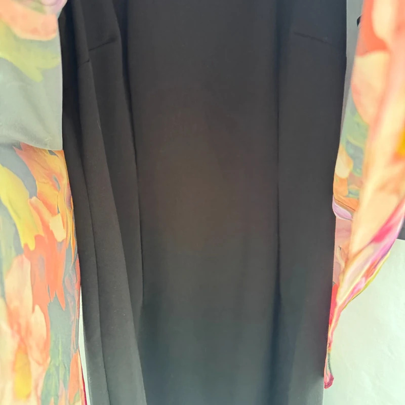 Ted Baker Cadie Layered Floral Dress Size 3 UK 12 Black Pink 3/4 Sleeve - Image 4