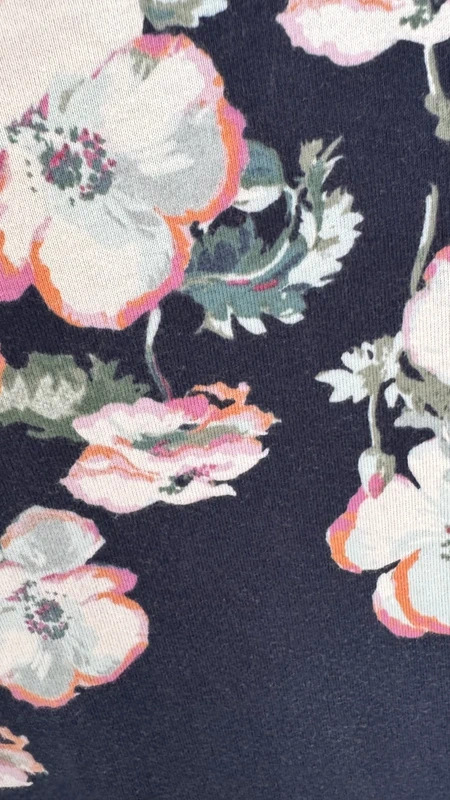 Joules Harbour Floral Breton Top Navy Pink 3/4 Sleeve UK 14 Cotton - Image 2