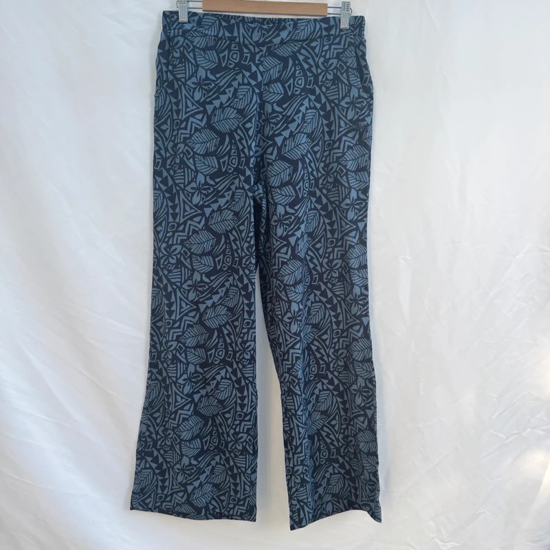 Weird Fish Printed Trousers | UK 12 | Navy Blue | 100% Organic Cotton