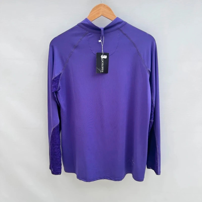 Equetech Isabella Training Shirt Purple XL UK 16-18 Lace Panels New with Tags - Image 3