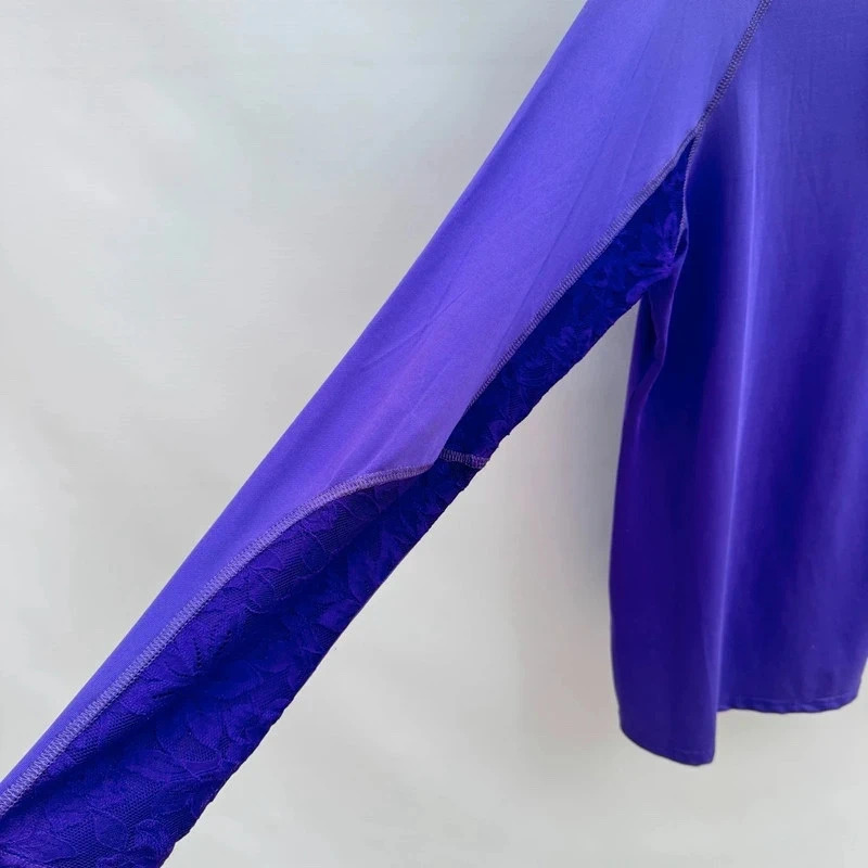 Equetech Isabella Training Shirt Purple XL UK 16-18 Lace Panels New with Tags - Image 6
