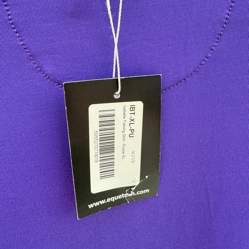 Equetech Isabella Training Shirt Purple XL UK 16-18 Lace Panels New with Tags - Image 7