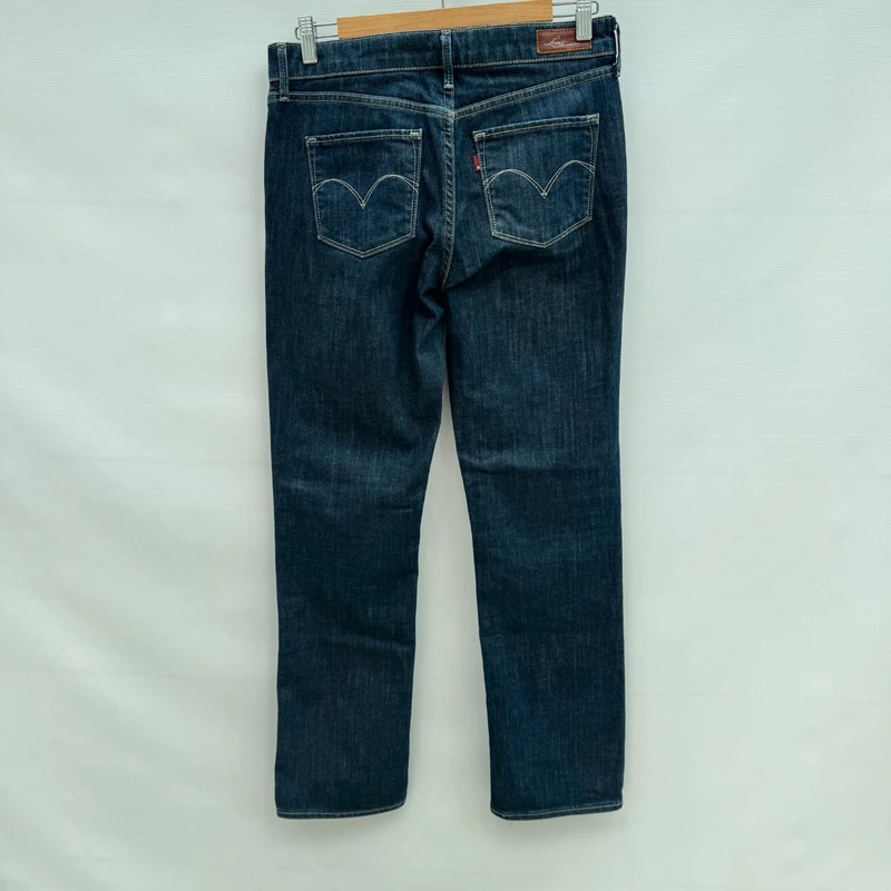 Levi's Demi Curve Classic Straight Jeans W28 L32 UK 10 Dark Blue Stretch Denim - Image 2