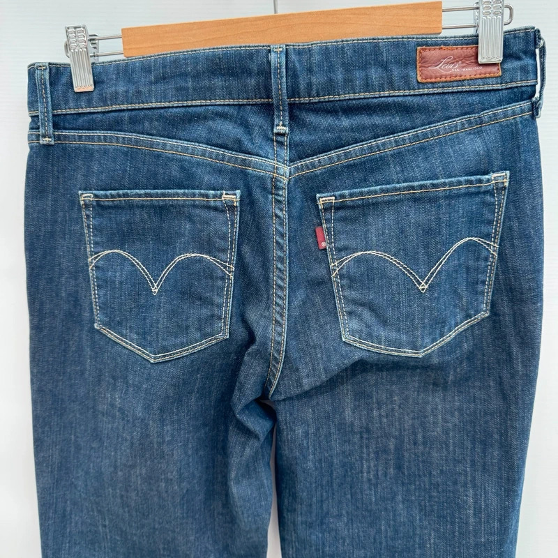 Levi's Demi Curve Classic Straight Jeans W28 L32 UK 10 Dark Blue Stretch Denim - Image 3