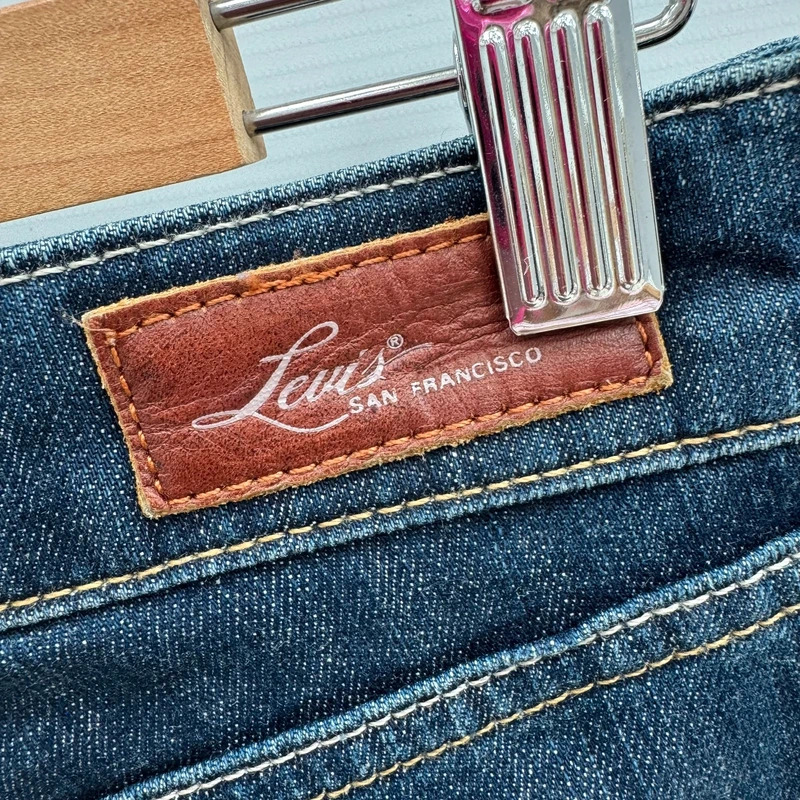 Levi's Demi Curve Classic Straight Jeans W28 L32 UK 10 Dark Blue Stretch Denim - Image 4