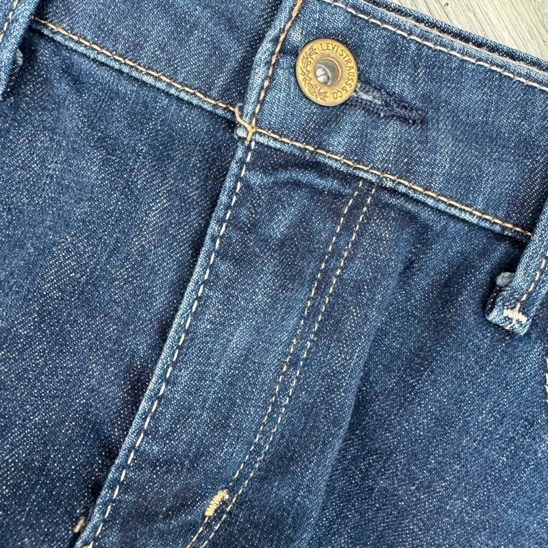 Levi's Demi Curve Classic Straight Jeans W28 L32 UK 10 Dark Blue Stretch Denim - Image 10