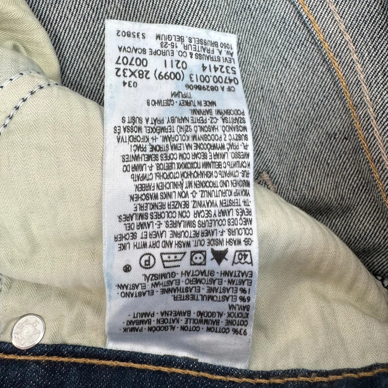 Levi's Demi Curve Classic Straight Jeans W28 L32 UK 10 Dark Blue Stretch Denim - Image 11