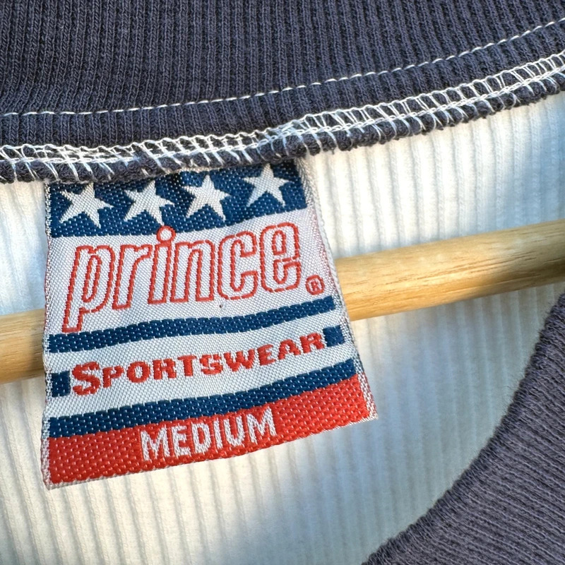 Prince Sportswear White Ribbed Tennis Dress Navy Print Sleeveless UK 12 Medium - Image 5