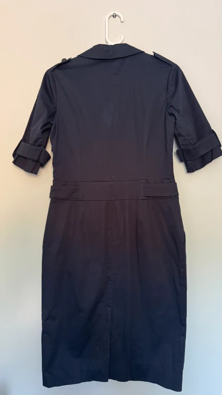 Reiss Navy Perine Trench Pencil Dress UK10 – Missing Shoulder Button - Image 2