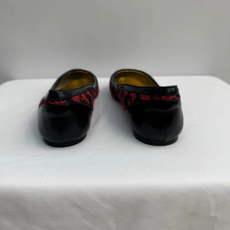 London Sole French Sole Annie Red Navy Tweed Ballet Flats Leather Trim EU 38.5 UK 5.5 - Image 6