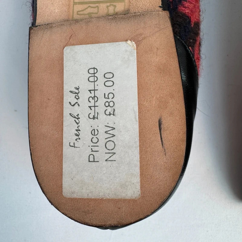 London Sole French Sole Annie Red Navy Tweed Ballet Flats Leather Trim EU 38.5 UK 5.5 - Image 10